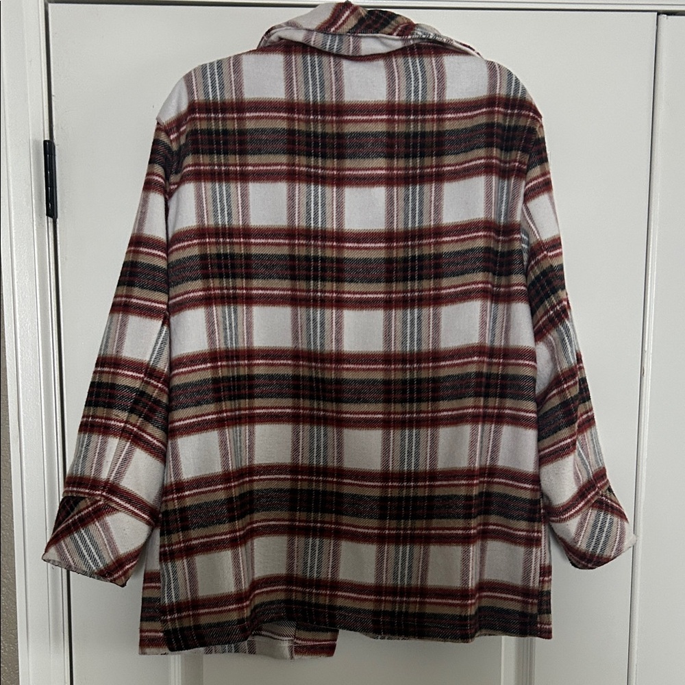 Kensie Women's Red and Black Plaid Utility Jacket - Picture 5 of 5
